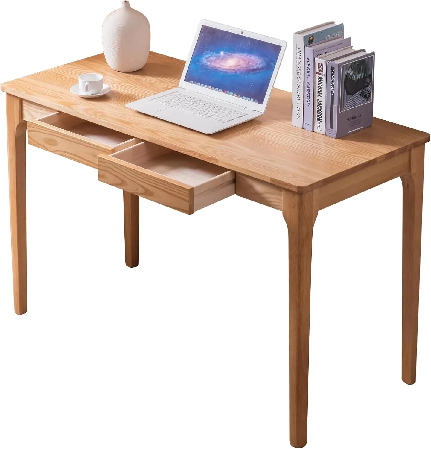 Home Office Desk With Drawers - مكتب خشبي صلب مع أدراج، مكتب