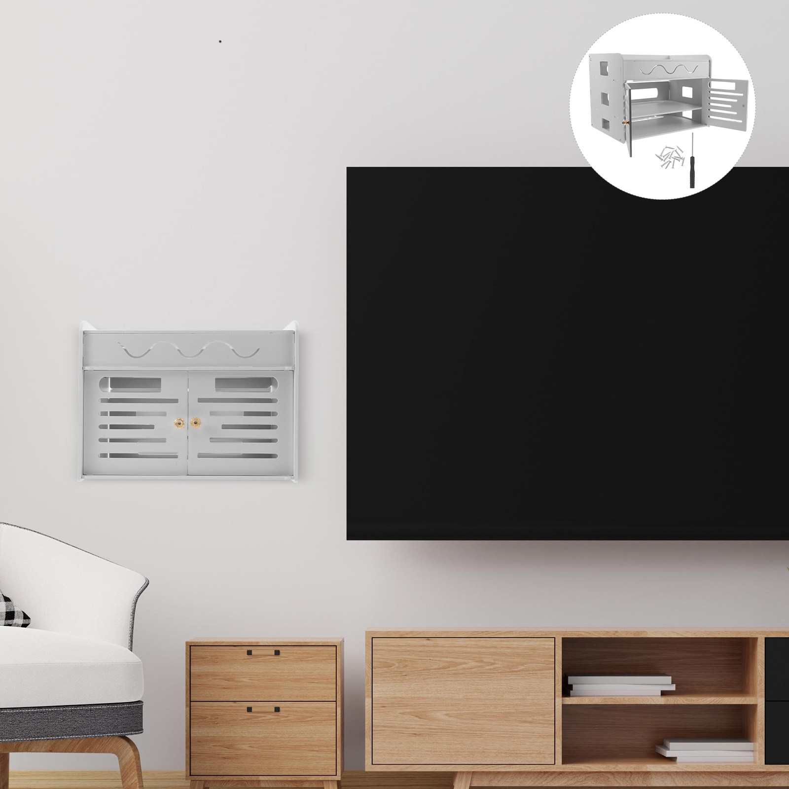Cable Management Box - صندوق تخزين لجهاز التوجيه اللاسلكي ثلاثي