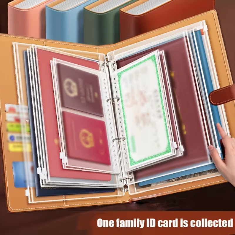 Home Office Travel Document - منظم مستندات عائلي مغناطيسي الإغلاق بحجم