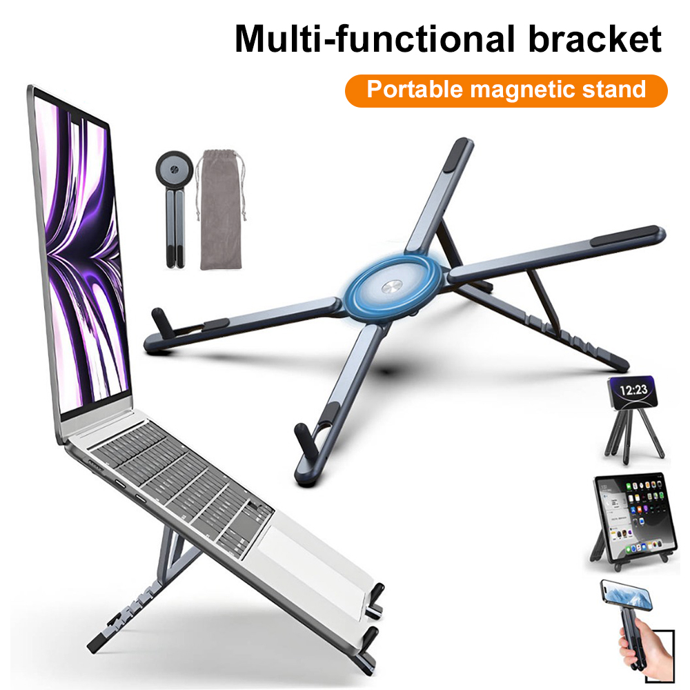 Laptop Stand Foldable - حامل هاتف مغناطيسي محمول وعصا سيلفي