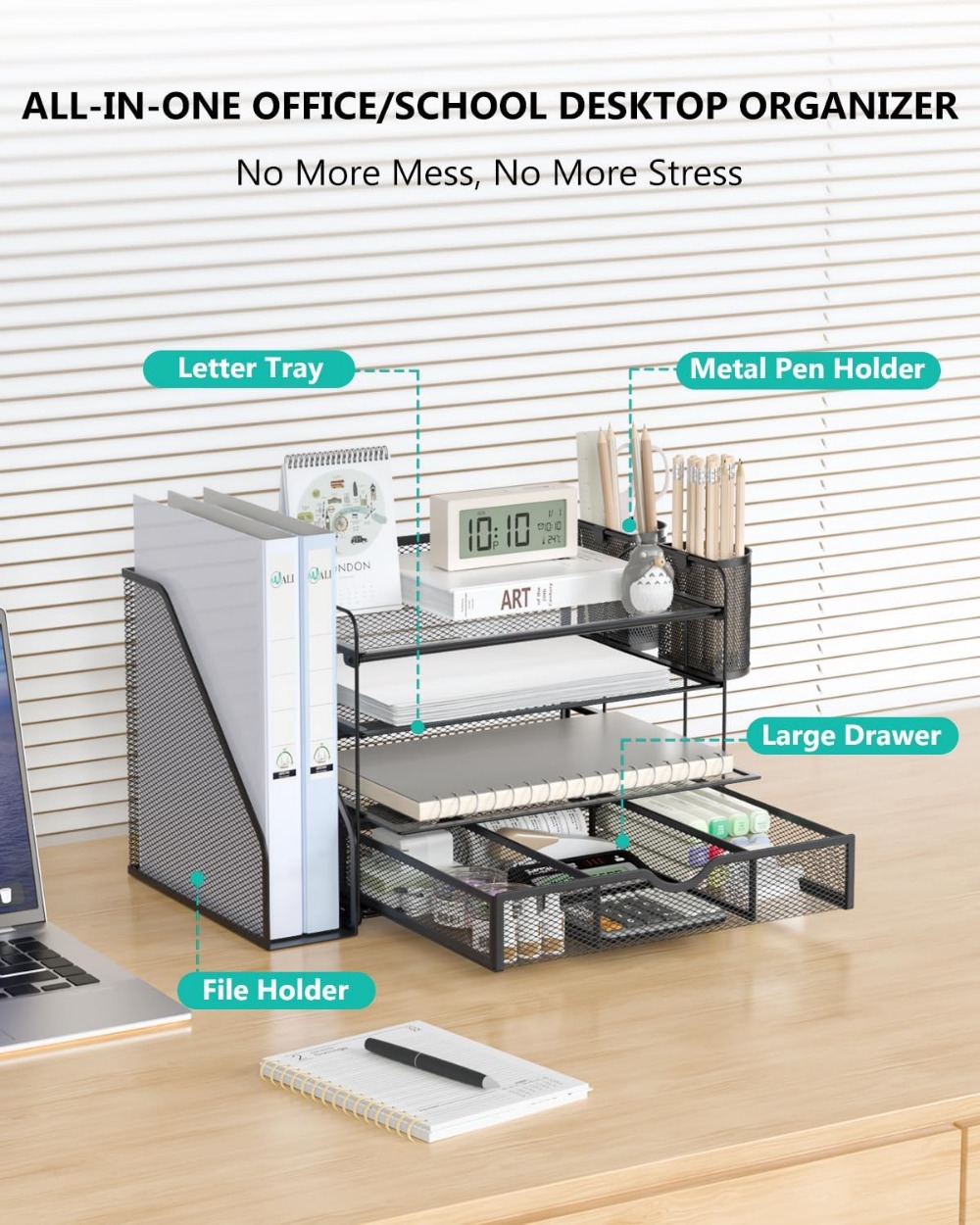 منظم ملفات مكتبي من 4 طبقات مع - مراجعة Home Office Desk With Drawers وسعره