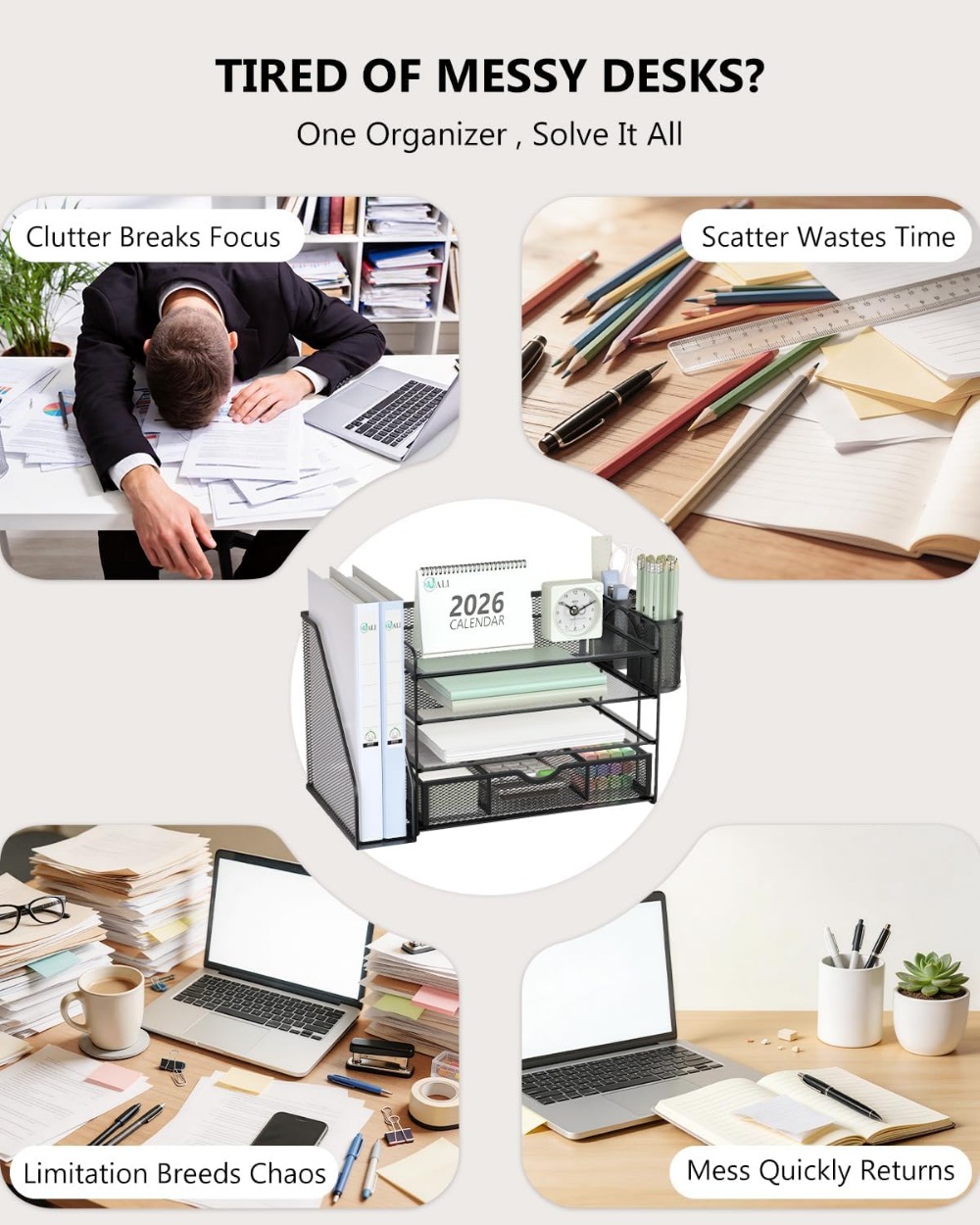 منظم ملفات مكتبي من 4 طبقات مع - مراجعة Home Office Desk With Drawers وسعره