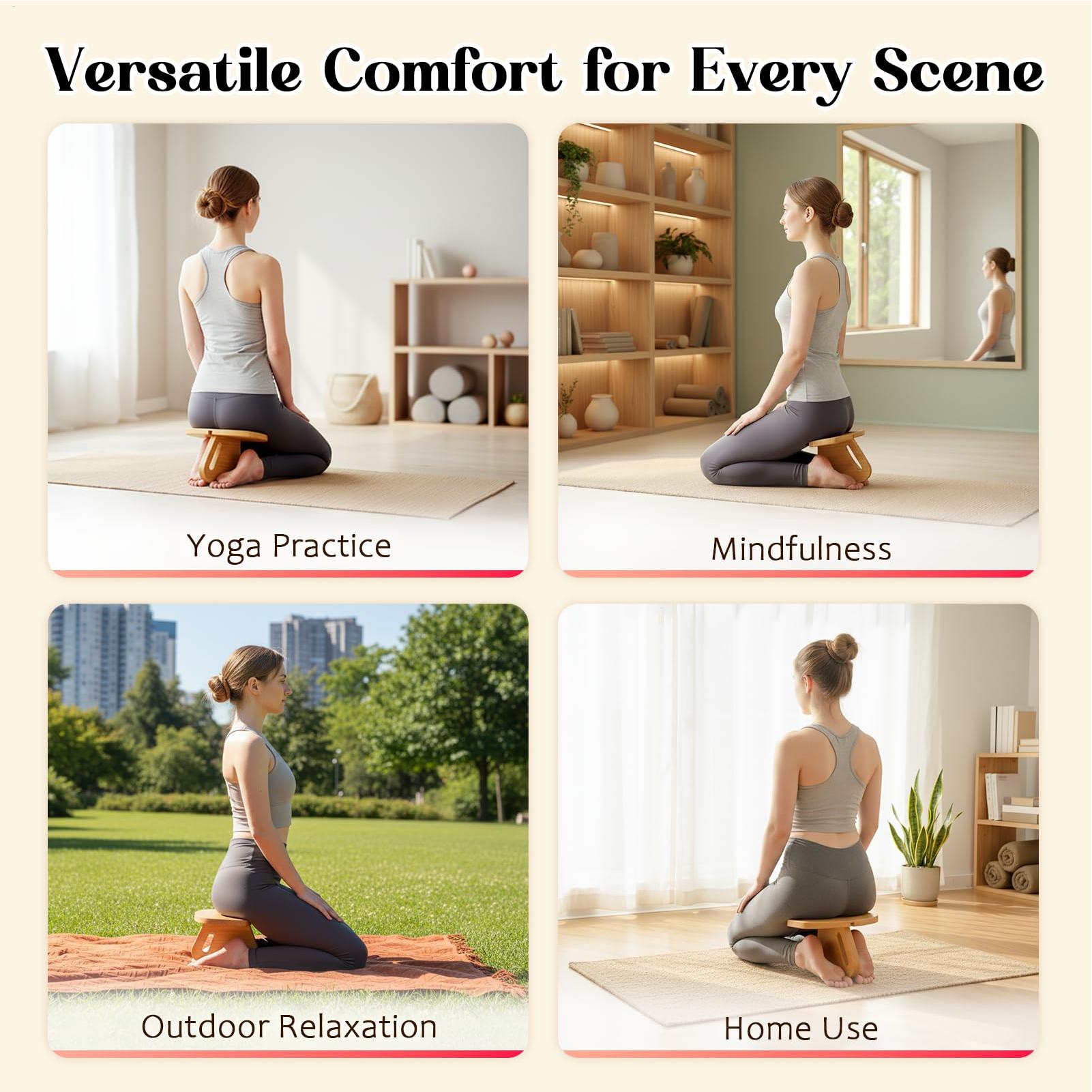 كرسي خشبي للصلاة والتأمل، مقعد - مراجعة Home Office Yoga Room وسعره