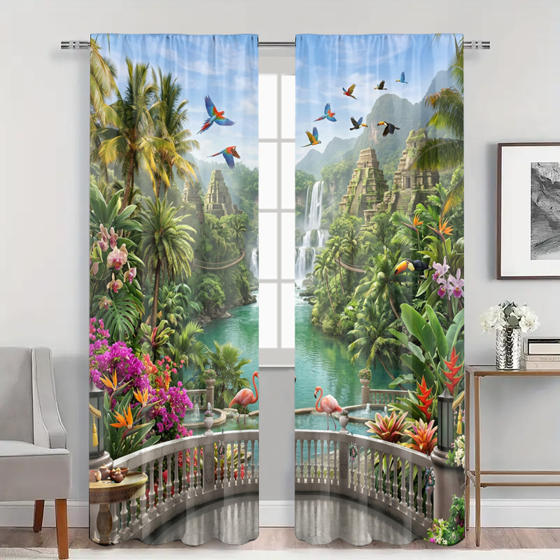 ستائر شفافة بتصميم منظر شلال ا - مراجعة Home Office Bali وسعره