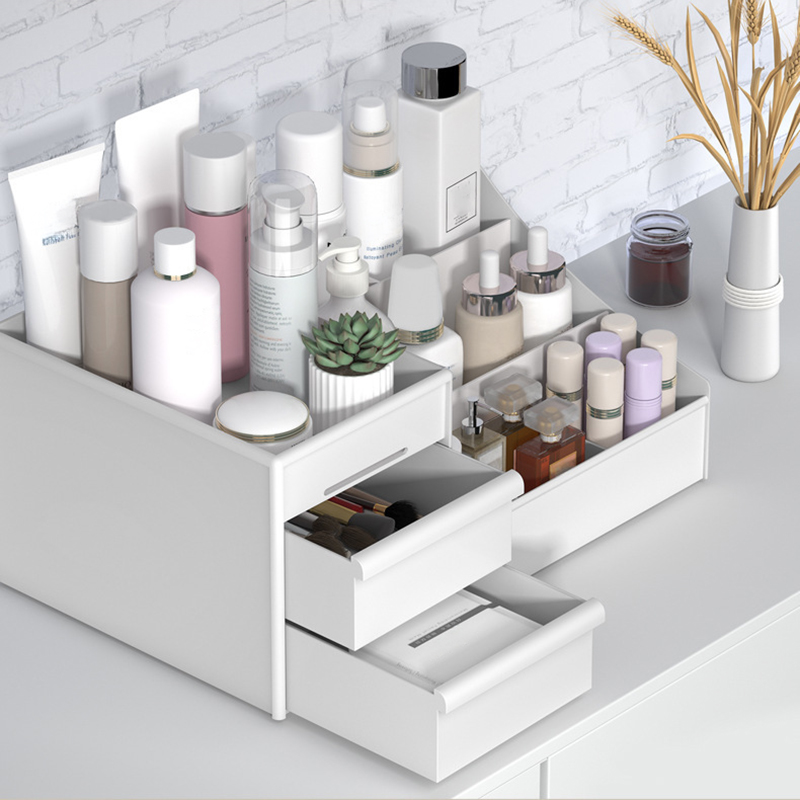 صندوق تخزين مكياج بسعة كبيرة ، - مراجعة Home Office Desk With Drawers وسعره