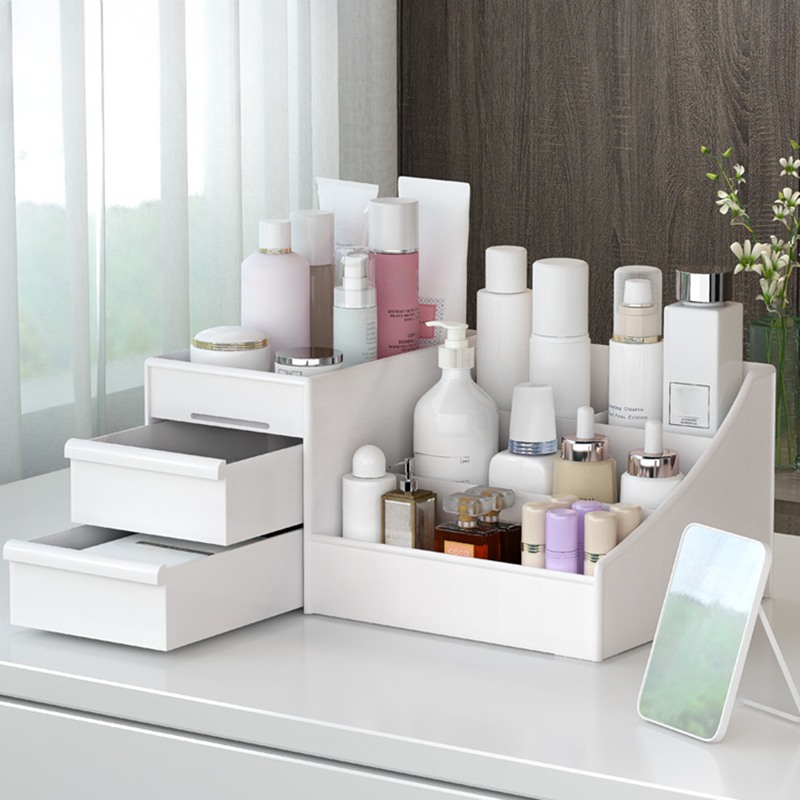 صندوق تخزين مكياج بسعة كبيرة ، - مراجعة Home Office Desk With Drawers وسعره