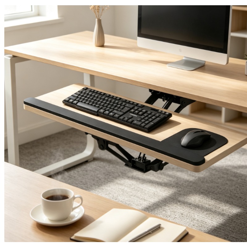 درج لوحة مفاتيح منزلق تحت المك - مراجعة Home Office Desk With Drawers وسعره