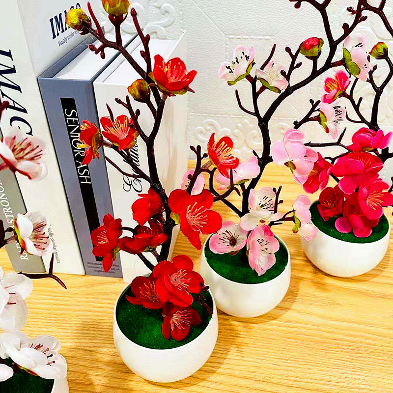 محاكاة زهرة البرقوق وعاء النبا - مراجعة Home Office Background وسعره