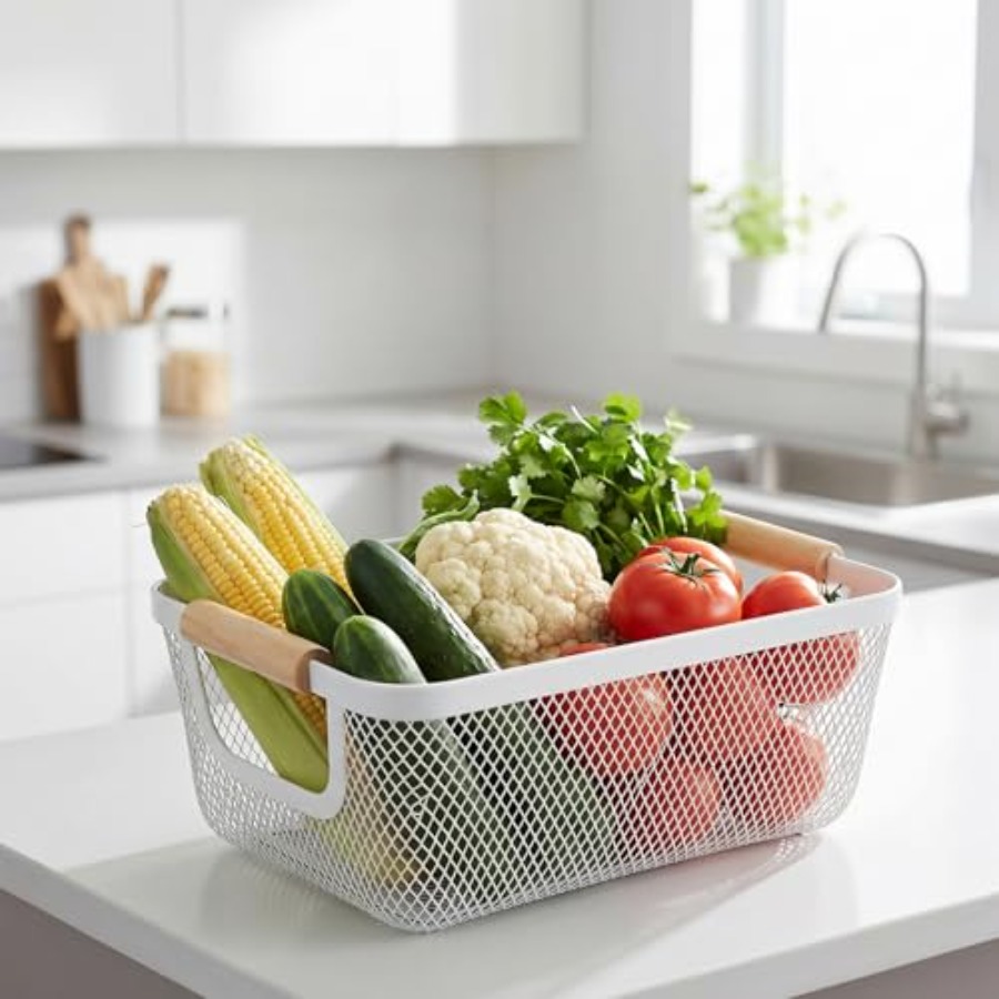 6 قطع سلال معدنية شبكية بمقابض - مراجعة Home Office Kitchen وسعره