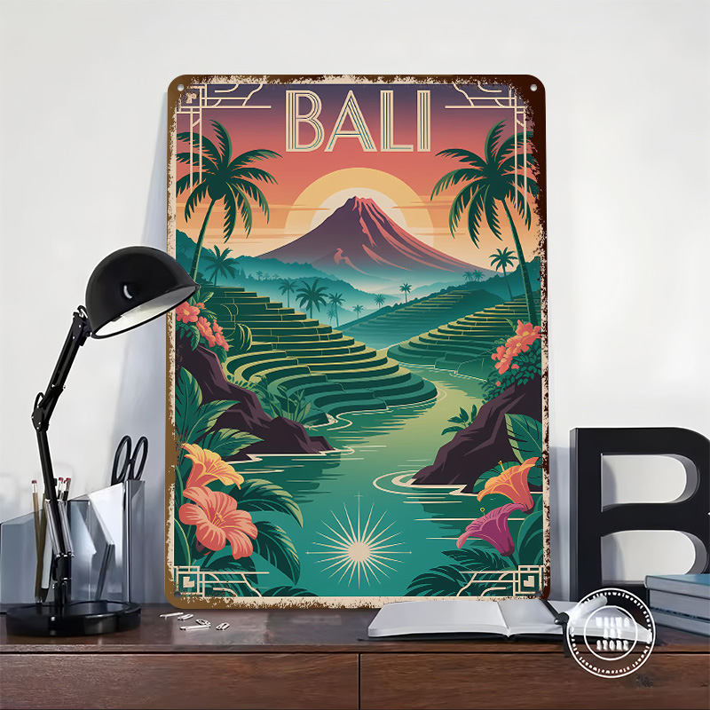 لوحة معدنية مخصصة بتصميم فن ال - مراجعة Home Office Bali وسعره