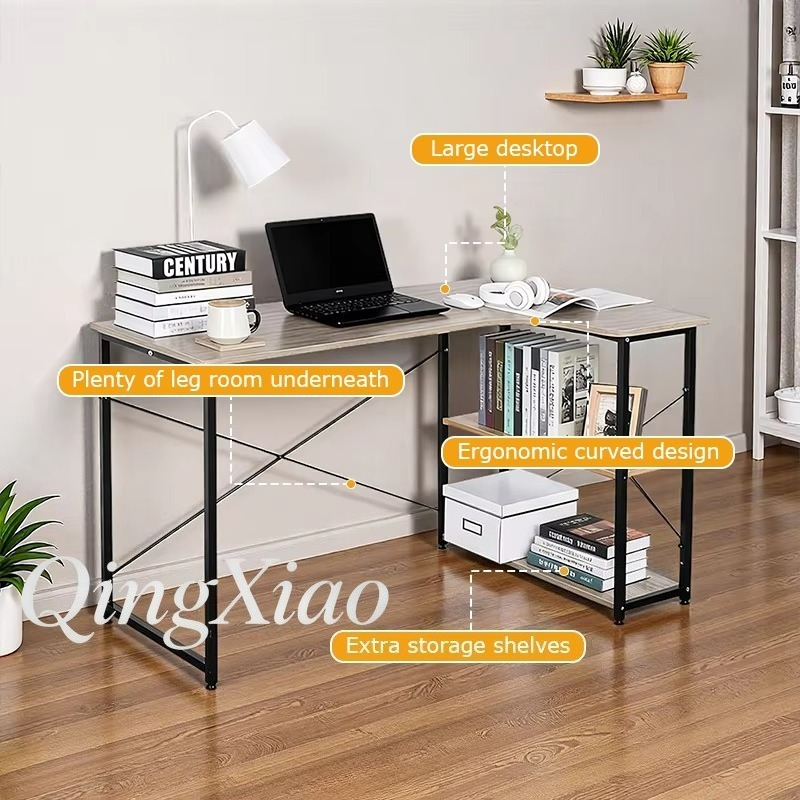 مكتب زاوية على شكل حرف L مع رف - مراجعة Home Office Desk With Drawers وسعره