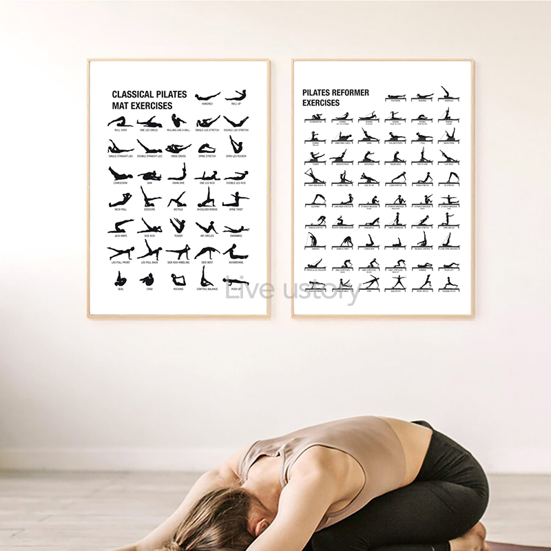 ملصق لوحة تدريبات البيلاتس بدو - مراجعة Home Office Yoga Room وسعره