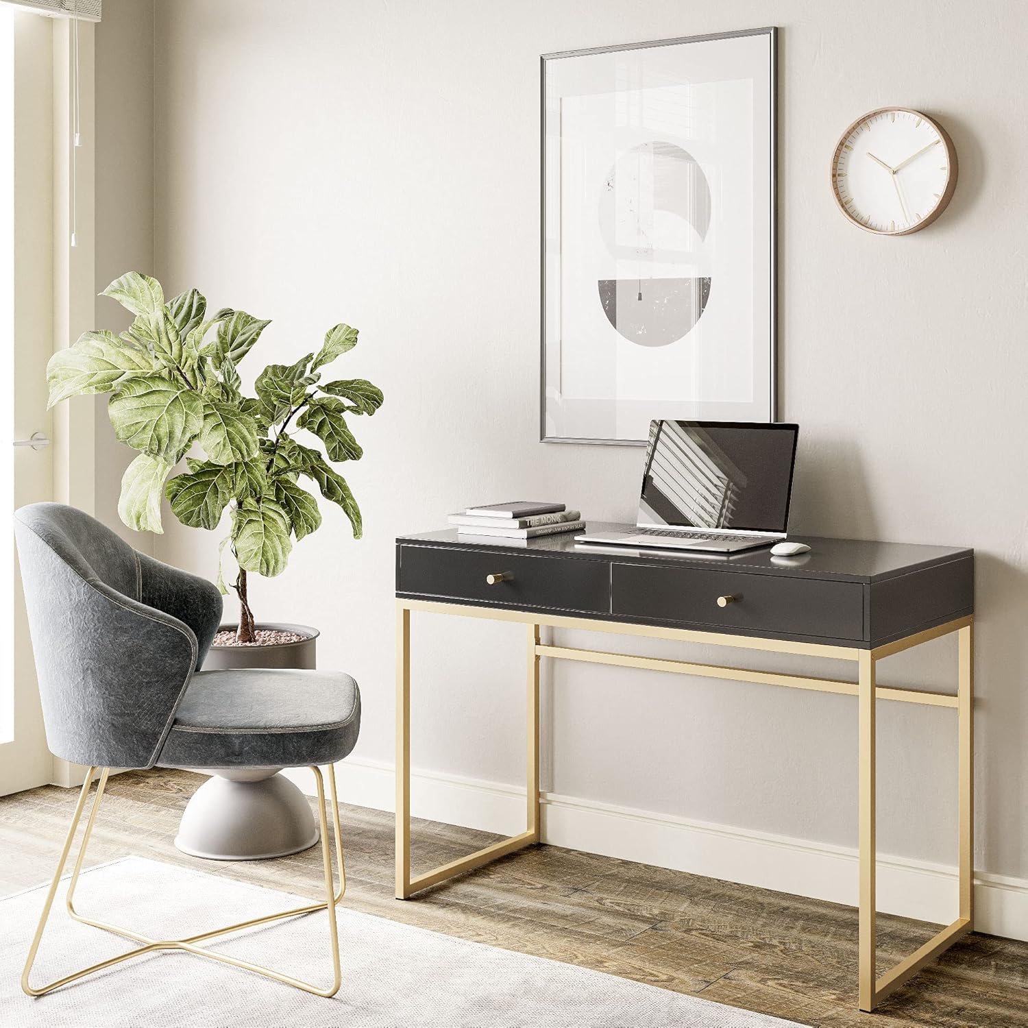 طاولة مكياج أو مكتب منزلي بطول - مراجعة Home Office Desk With Drawers وسعره