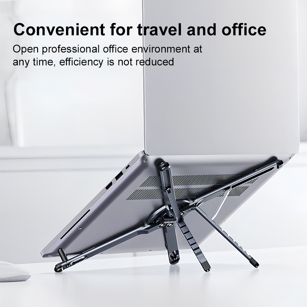 حامل هاتف مغناطيسي محمول وعصا  - مراجعة Laptop Stand Foldable وسعره
