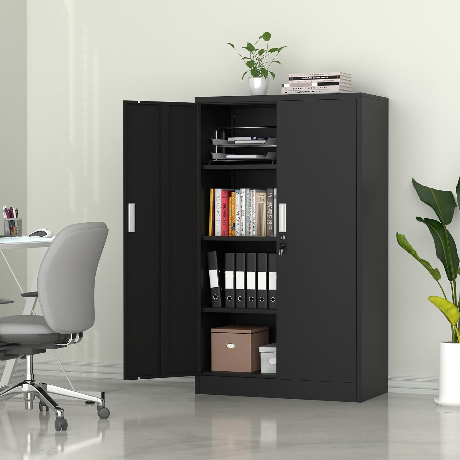 خزانة تخزين معدنية قابلة للقفل - مراجعة Home Office Kitchen وسعره